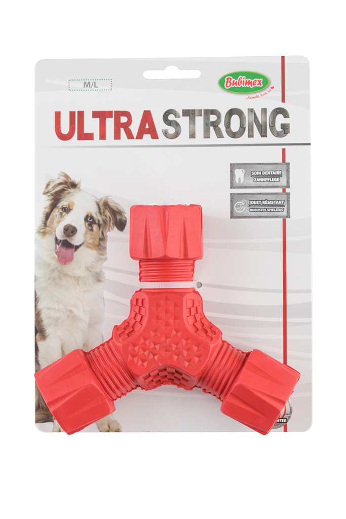 jouet chien - bubimex ultra strong rouge - 9 x 9 x 4,5 cm