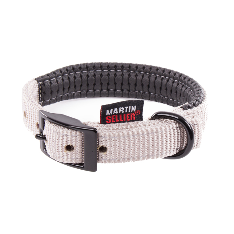 collier droit confort pour chien coloris gris - 2,5x65 cm