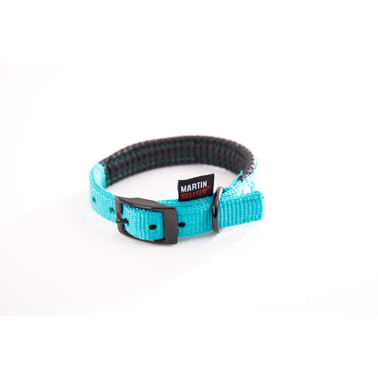 collier droit confort pour chien coloris turquoise - 2,5x65 cm