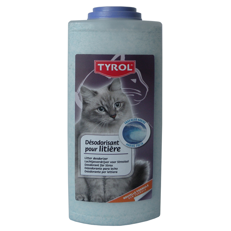 hygiène chat – tyrol désodorisant pour litière marine – 700 ml
