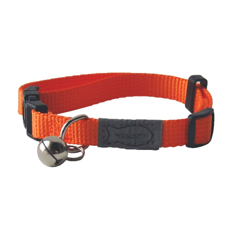 collier pour chat orange en nylon basic line wouapy – taille unique