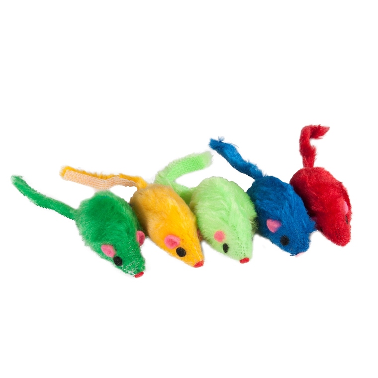 jouet chat - flamingo 5 souris peluche couleurs multiples - 5 cm