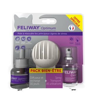 Feliway Optimum - Diffuseur anti-stress + recharge 48 ml + Spray Pack Optimum  1008192