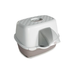 Hygiène Chat - Maison de toilette Smart avec auvent Taupe - 56 x 54,4 x 39 cm 1013758