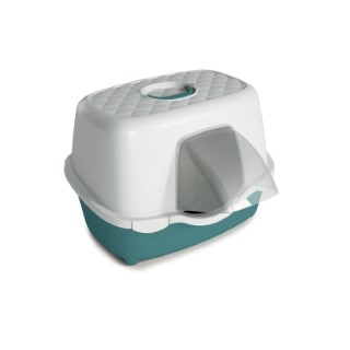 Hygiène Chat - Maison de toilette Smart avec auvent Verte - 56 x 54,4 x 39 cm 1013759