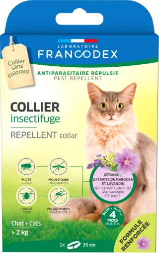 Soin Chat - Francodex Collier insectifuge Chats plus de 2 kg - 35 cm 1038867