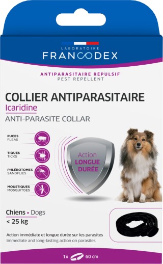 Soin Chien - Francodex Collier antiparasitaire Icaridine Noir - 60 cm 1039860