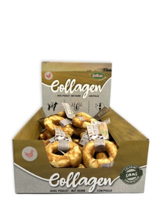 Friandise Chien - Bubimex Donuts Collagen au Poulet à l'unité – Ø 10 cm - En vrac à l'unité 1055039