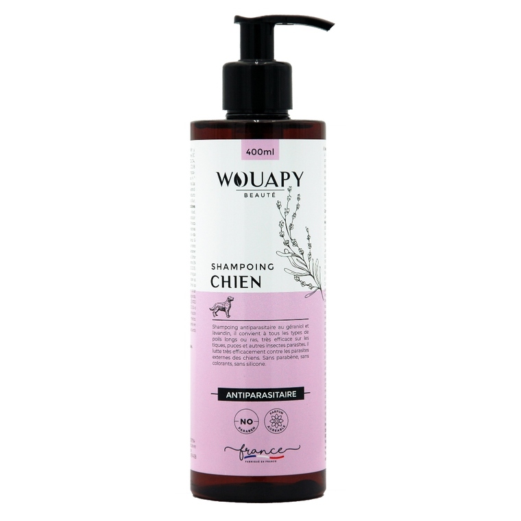 Hygiène Chien – Wouapy Shampooing Antiparasitaire – 400 ml 1002721