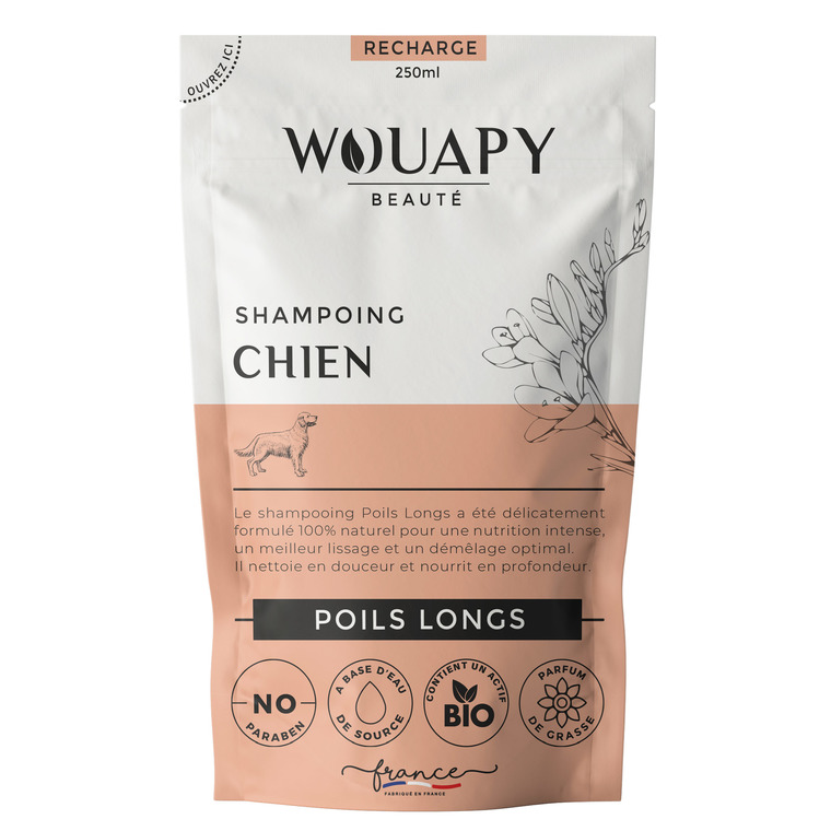 Hygiène Chien – Wouapy Recharge Shampooing Poils Longs – 250 ml 1002723