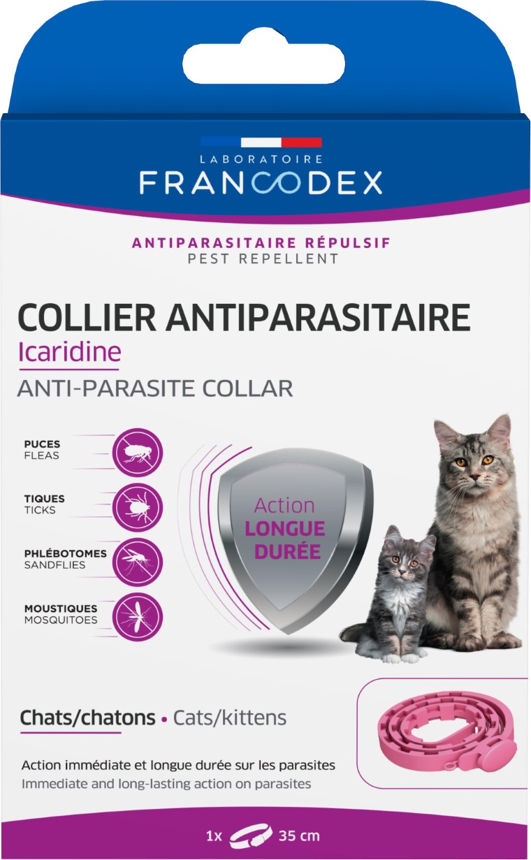 Soin Chat - Francodex Collier antiparasitaire Icaridine Rose - 35 cm 1039859