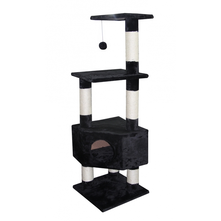 Habitat Chat – Arbre à chat Classic Eco Loonaa coloris noir – 40 x 40 x 135 cm 108949