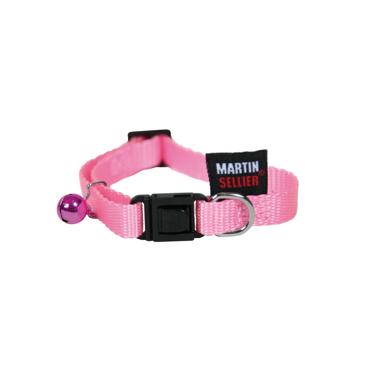 collier chat – martin sellier collier chat nylon rose – 20 à 30 cm