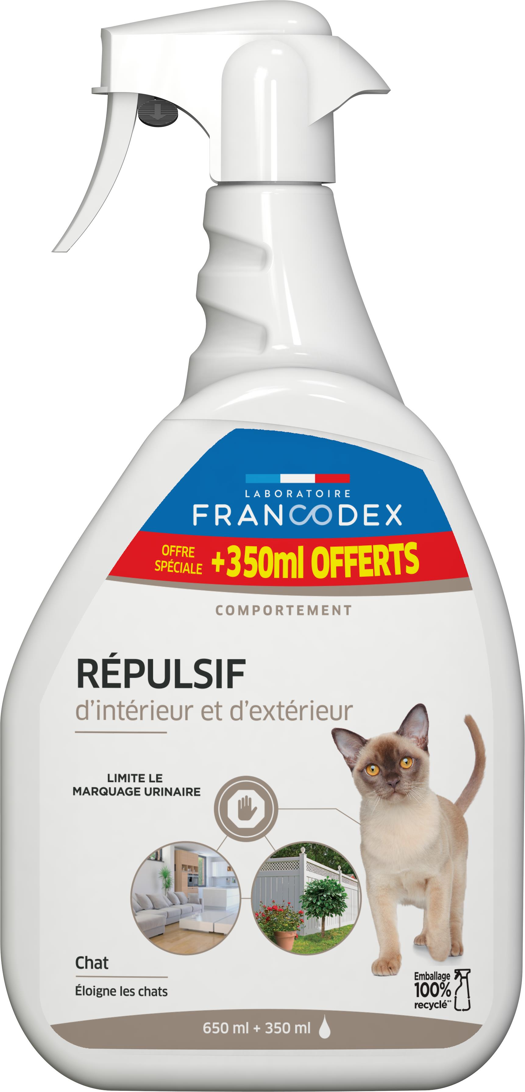 Comportement Chat – Francodex Répulsif d'intérieur et d'extérieur pour chats  – 1 L