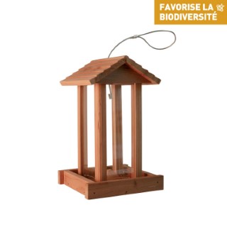 Mangeoire Oiseaux - Hamiform Mangeoire Tyr Bois - 13,5 x 13,5 x 23 cm 224372