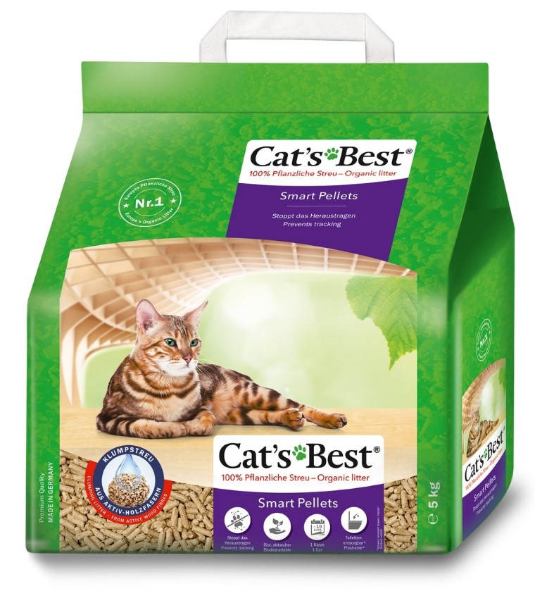 Litière végétale agglomérante pour chat Cat's Best Smart Pellets 5L - 5kg 218234