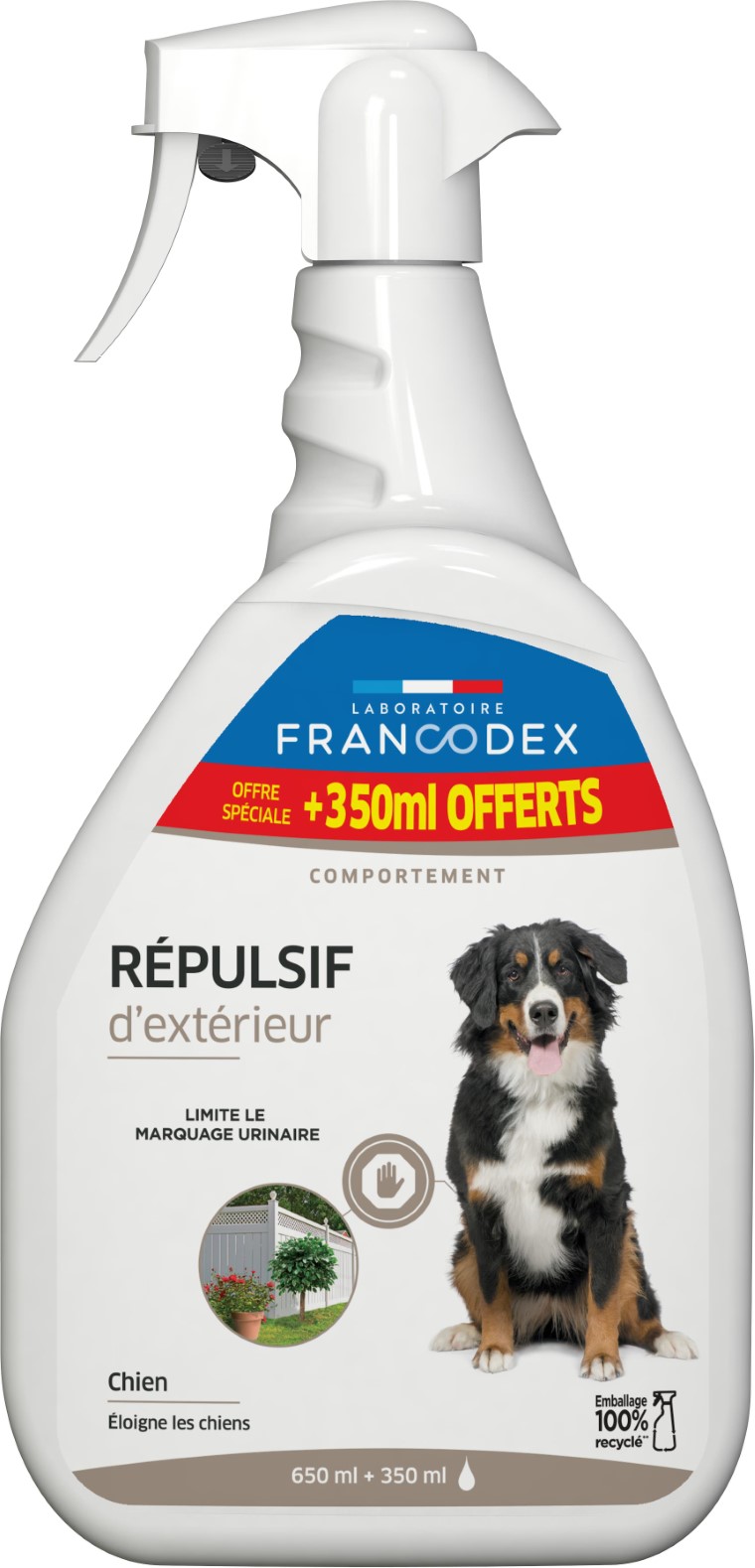 Comportement Chien – Francodex Répulsif d’extérieur pour chiens – 1 L 232147