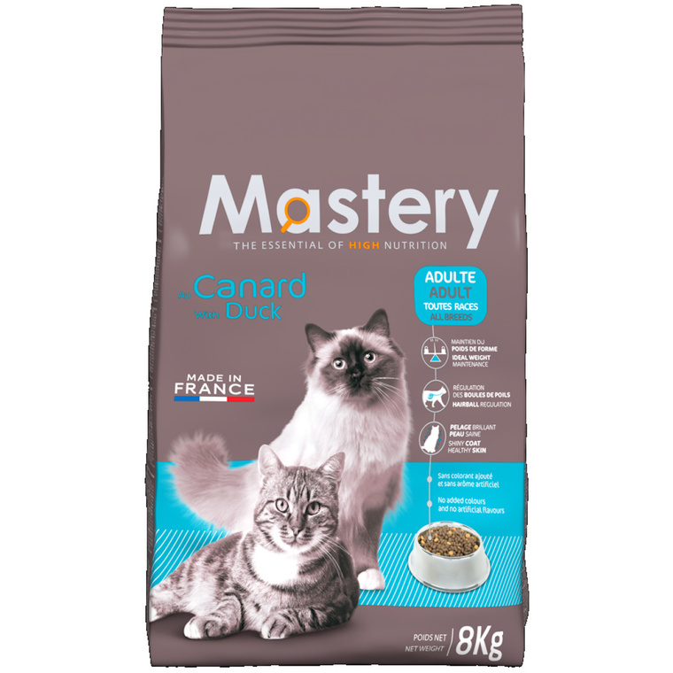 Croquette chat Mastery adulte Canard 8kg