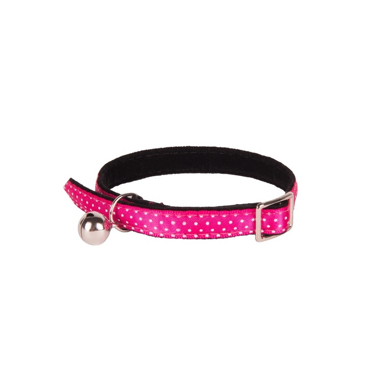 collier chat - wouapy collier style pois rose - 18/25,5 cm