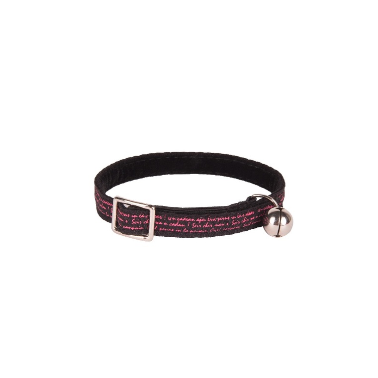 collier chat - wouapy collier style texte noir et rouge - 18/25,5 cm