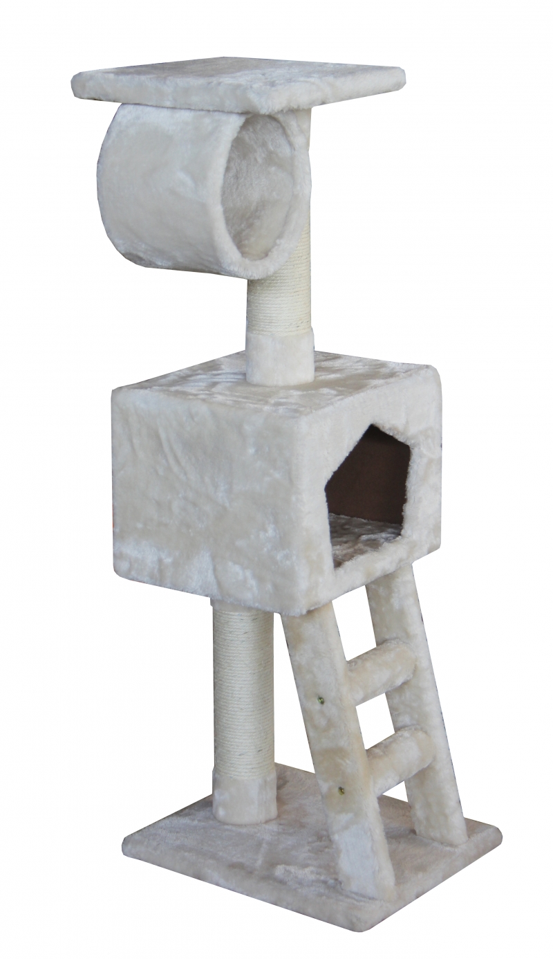 jouet chat - ebi griffoir classic abigail crème - 36 x 30 x 109 cm