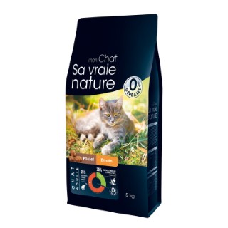 Croquettes Chat Sans Céréales - Sa Vraie Nature Poulet et Dinde – 5 kg 335713