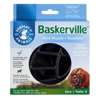 Muselière pour chien noire caoutchouc thermoplastique Baskerville Ultra – Taille 4 343322