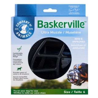 Muselière pour chien noire caoutchouc thermoplastique Baskerville Ultra – Taille 6 343324