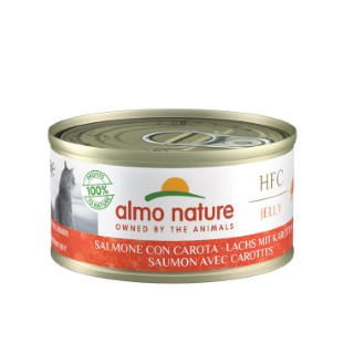 Boîte Chat – Almo Nature HFC Jelly Saumon avec Carotte 70 gr 354192