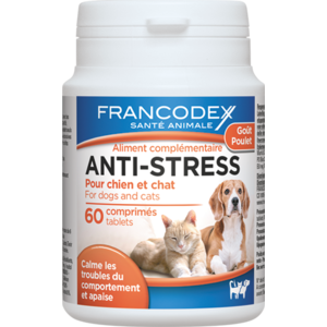 Anti-stress Chien et Chat - Francodex Comprimés  apaisants x 60 372976