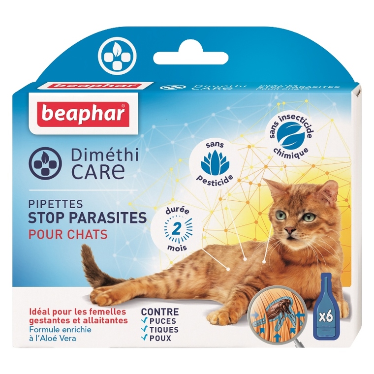Pipettes antiparasitaires Chat – Beaphar DiméthiCARE – 6 x 1 ml 321774