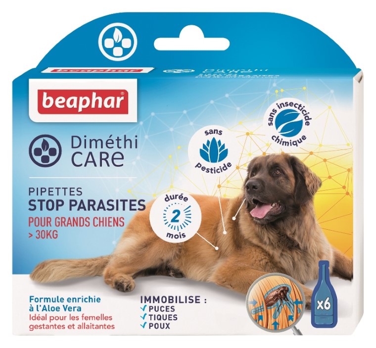 Pipettes antiparasitaires Grand Chien – Beaphar DiméthiCARE  – 6 x 4,5 ml 321777