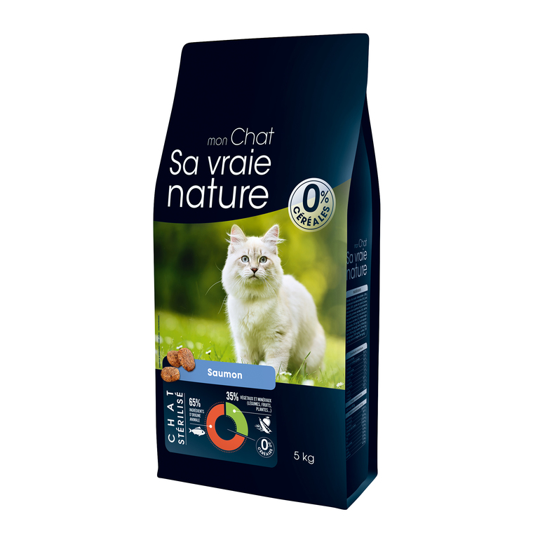 Croquettes Chat – Sa Vraie Nature Stérilisé Saumon - 5 kg 335717
