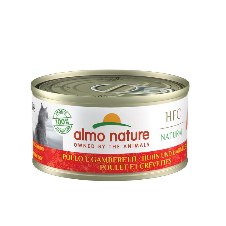 Boîte Chat – Almo Nature HFC Natural Poulet et Crevettes 70 gr 354190