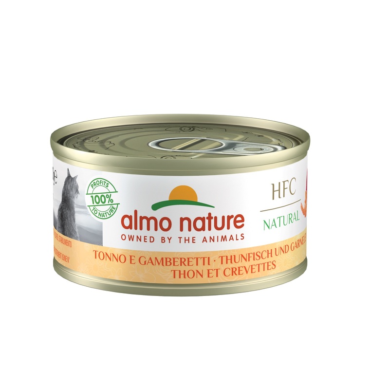 Boîte Chat – Almo Nature HFC Natural Thon et Crevettes 70 gr 354200