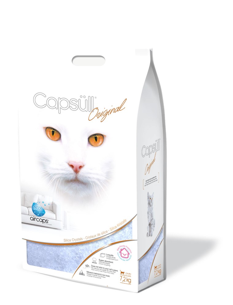 Litière minérale pour chat Capsüll Original - Baby Powder - 7,2kg 366741