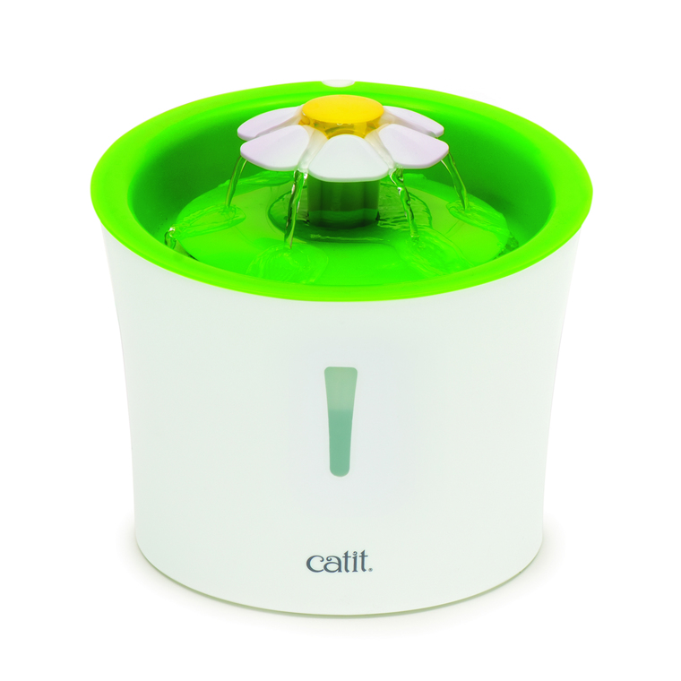 Distributeur Chat – Catit Fontaine à eau Flower coloris vert – 3 litres 371217