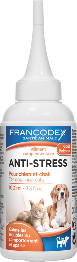Anti-stress Chien et Chat - Francodex Gouttes apaisantes - 100 ml 372975