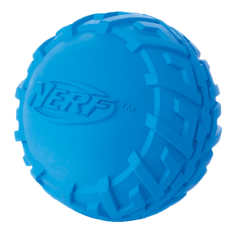 Jouet Chien – Nerf Balle Pneu à Sifflet coloris bleu – Taille S
