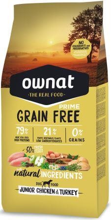 Croquettes Chiot - Ownat Grain Free Prime Junior sans céréales Dinde & Poulet 3kg 413857