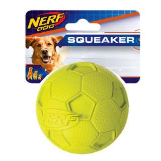 Jouet Chien – Nerf Ballon Football à Sifflet - Taille M Ø 8,2 cm - Coloris aléatoire 418844