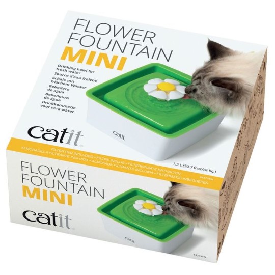 Distributeur Chat – Catit Fontaine à eau Flower Mini coloris vert – 1,5  litres