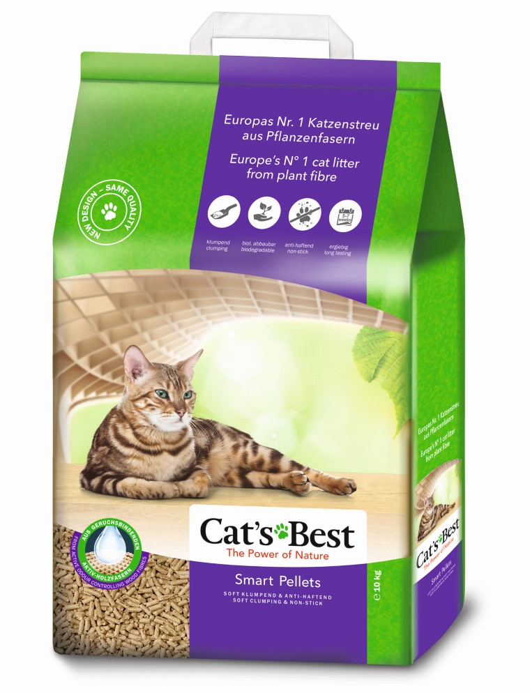 Litière végétale agglomérante pour chat Cat's Best Smart Pellets 10kg 403995