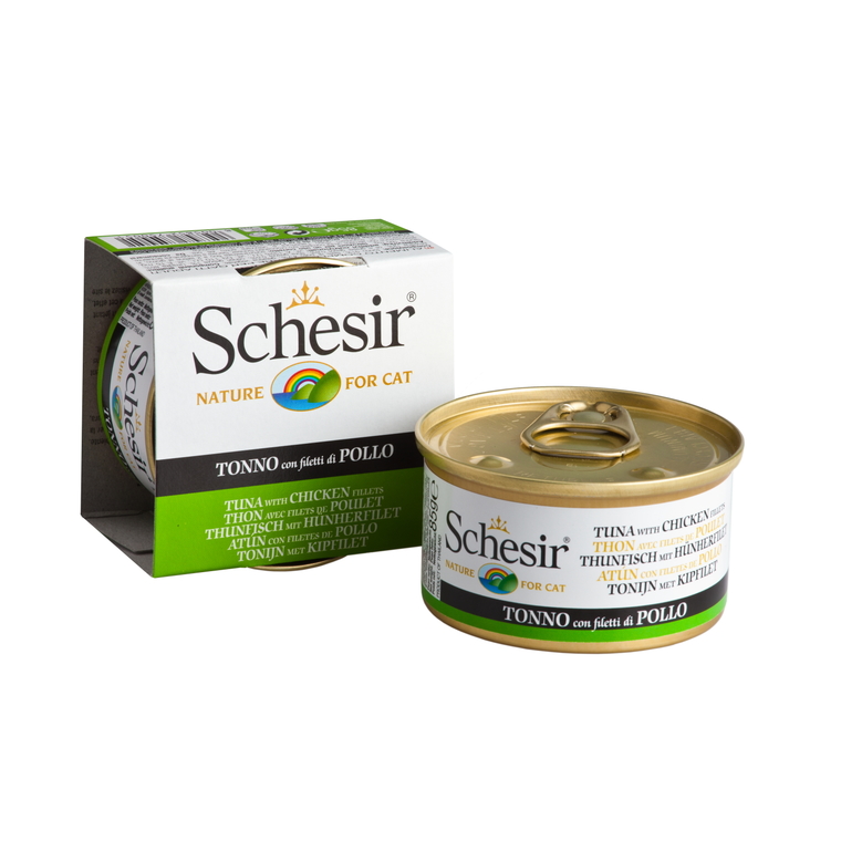 Boîte Chat - Schesir® Pâtée au Thon et Poulet en Gelée - 85g 406589