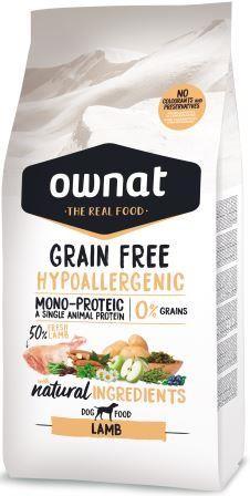 Croquettes Chien - Ownat Grain Free Hypoallergenic Adulte sans céréales Agneau 3kg 413884