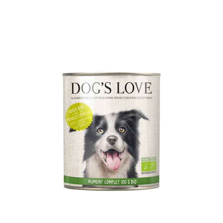 Boîte Chien – Dog's Love bio Poulet 800 gr