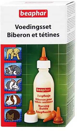 Kit biberon + 4 tétines et 1 goupillon pour animaux 573901