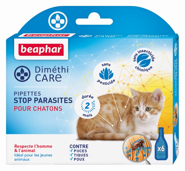 Soin Chat – Beaphar Pipettes Antiparasitaires DiméthiCARE pour chaton – x 6 536451