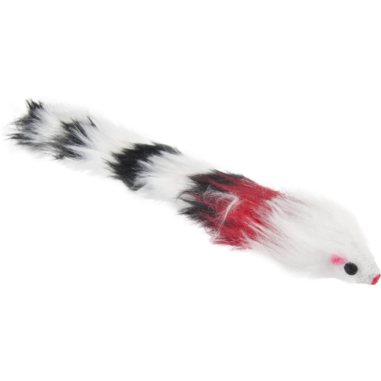 jouet chat - flamingo souris blanc, rouge et noir - 30 cm