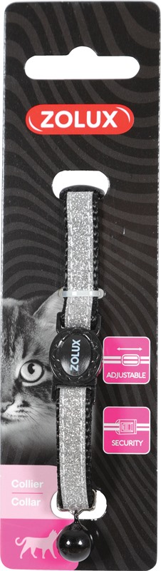 collier chat – zooplus collier nylon shiny réglable noir